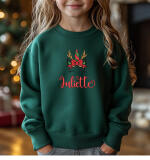 Kinder kersttrui met unicorn & naam – Geborduurde sweater | Zachte fleece